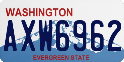 WA license plate AXW6962
