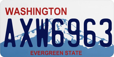 WA license plate AXW6963