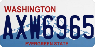 WA license plate AXW6965