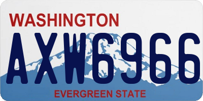 WA license plate AXW6966
