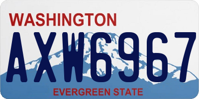 WA license plate AXW6967