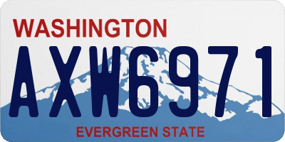 WA license plate AXW6971
