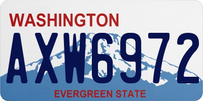 WA license plate AXW6972