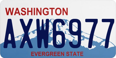 WA license plate AXW6977