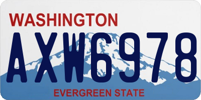 WA license plate AXW6978