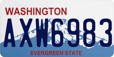 WA license plate AXW6983