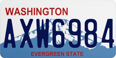 WA license plate AXW6984