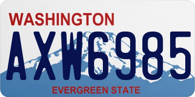 WA license plate AXW6985