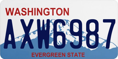 WA license plate AXW6987