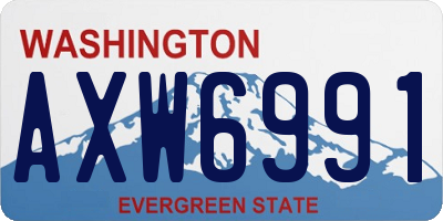 WA license plate AXW6991