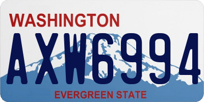 WA license plate AXW6994