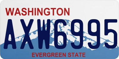 WA license plate AXW6995