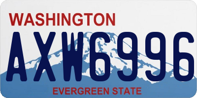 WA license plate AXW6996