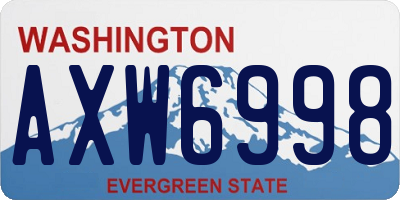 WA license plate AXW6998