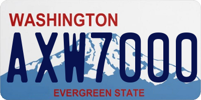 WA license plate AXW7000