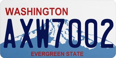WA license plate AXW7002