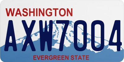 WA license plate AXW7004