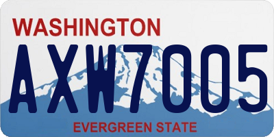 WA license plate AXW7005
