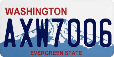 WA license plate AXW7006