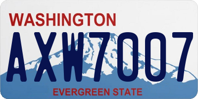 WA license plate AXW7007
