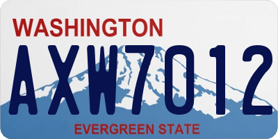 WA license plate AXW7012