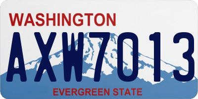 WA license plate AXW7013