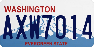WA license plate AXW7014