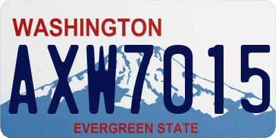 WA license plate AXW7015
