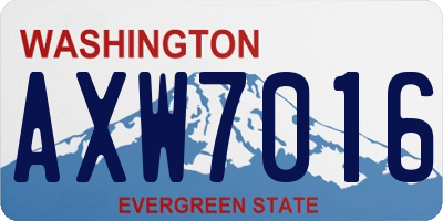 WA license plate AXW7016