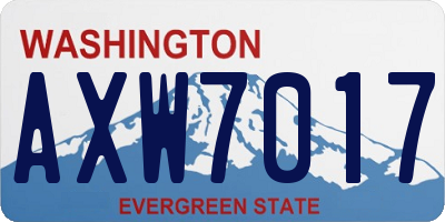 WA license plate AXW7017