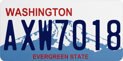 WA license plate AXW7018