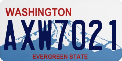 WA license plate AXW7021