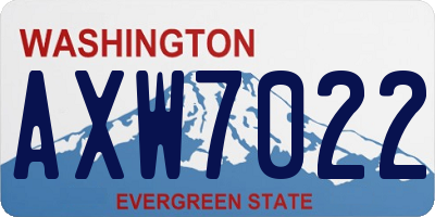 WA license plate AXW7022