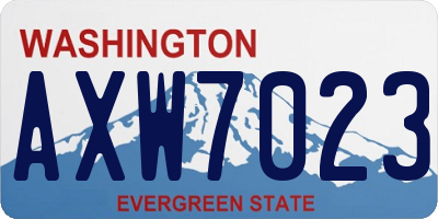 WA license plate AXW7023