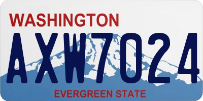 WA license plate AXW7024