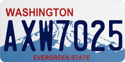 WA license plate AXW7025