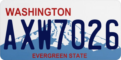 WA license plate AXW7026