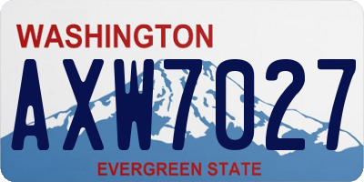 WA license plate AXW7027