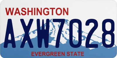WA license plate AXW7028