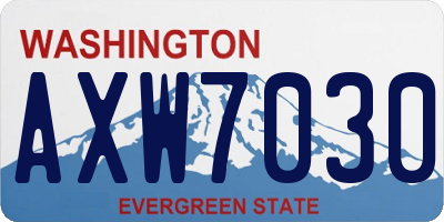 WA license plate AXW7030