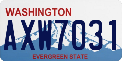 WA license plate AXW7031