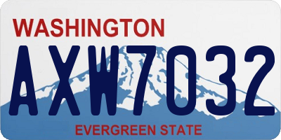 WA license plate AXW7032