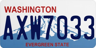 WA license plate AXW7033