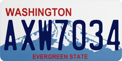 WA license plate AXW7034