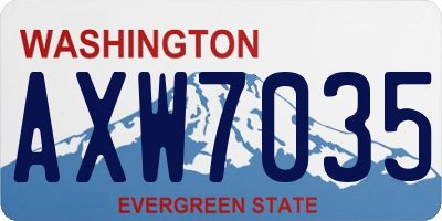 WA license plate AXW7035