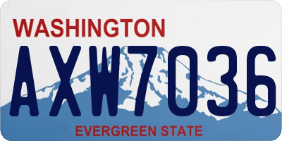 WA license plate AXW7036