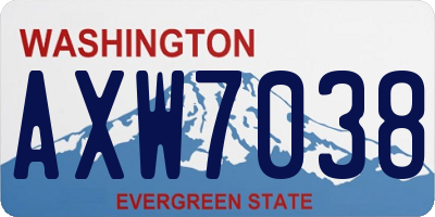 WA license plate AXW7038
