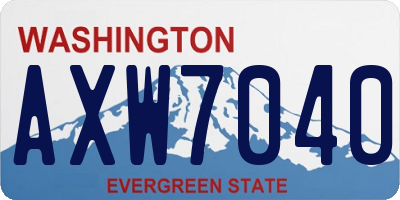 WA license plate AXW7040