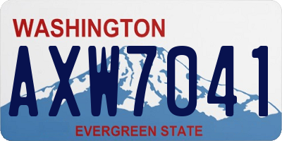 WA license plate AXW7041