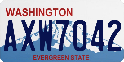 WA license plate AXW7042